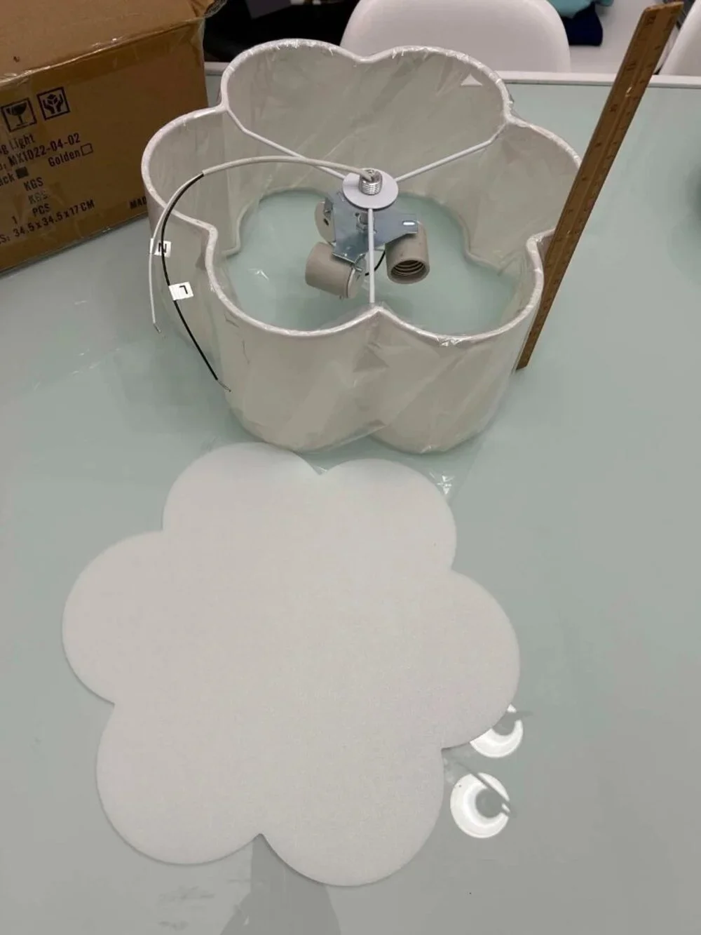 Modern Flower Petal Shaped Semi Flush Ceiling Light * 3-Light